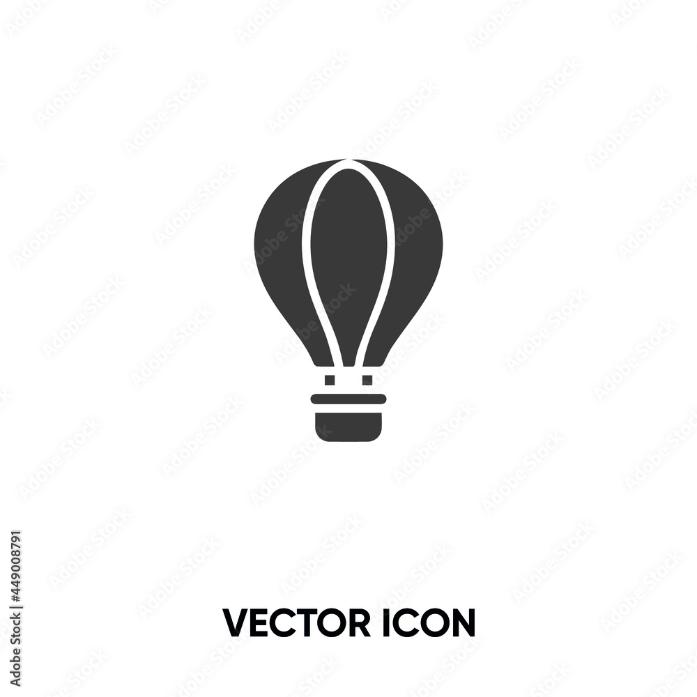 Hot air balloon vector icon. Modern, simple flat vector illustration for website or mobile app. Air balloon symbol, logo illustration. Pixel perfect vector graphics Hot air balloon vector icon. Modern, simple flat vector illustration for website or mobile app. Air balloon symbol, logo illustration. Pixel perfect vector graphics