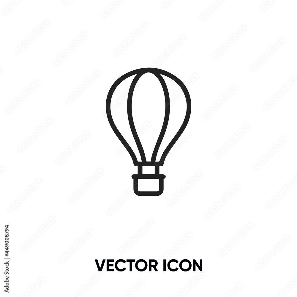Hot air balloon vector icon. Modern, simple flat vector illustration for website or mobile app. Air balloon symbol, logo illustration. Pixel perfect vector graphics Hot air balloon vector icon. Modern, simple flat vector illustration for website or mobile app. Air balloon symbol, logo illustration. Pixel perfect vector graphics