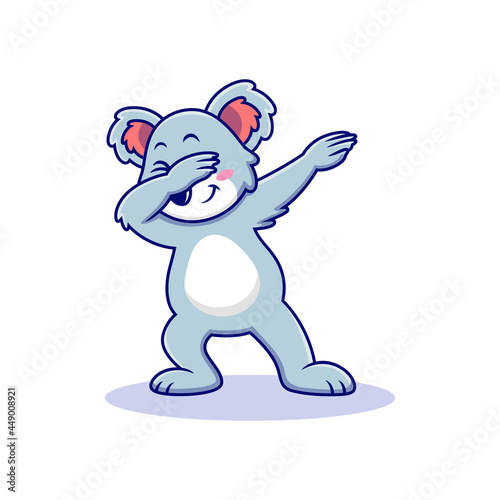 Cute koala cartoon with dubbing pose