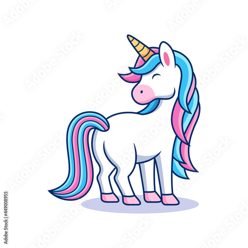 Illustration of cute cartoon unicorn