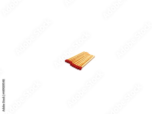 pile of Wooden matches isolated on white background