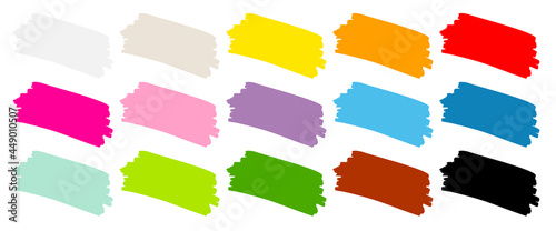 Set Fünfzehn Bunte Pinselstriche