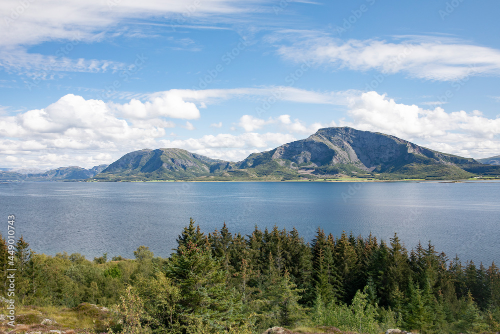 View from Torhatten ,Helgeland,Nordland county,scandinavia,Europe