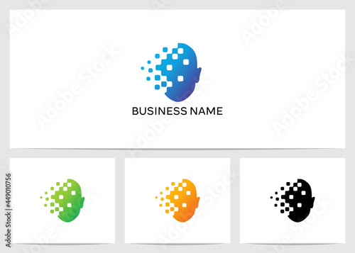 Human Head Eroded Logo Design