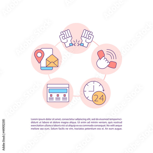 Human trafficking hotline concept line icons with text. PPT page vector template with copy space. Brochure, magazine, newsletter design element. Helpline for victims linear illustrations on white