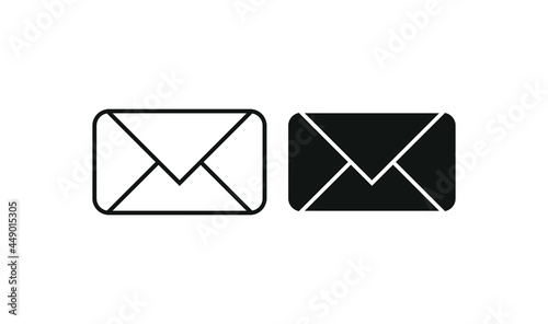 Envelop icons outline and filled. Mail icons vector illustration