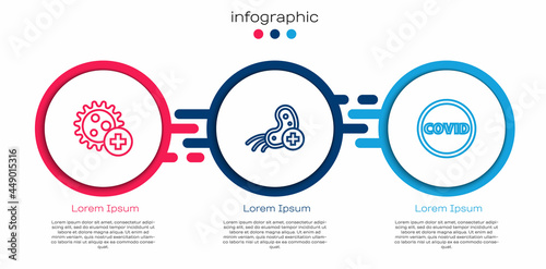 Set line Positive virus, and Corona covid-19. Business infographic template. Vector