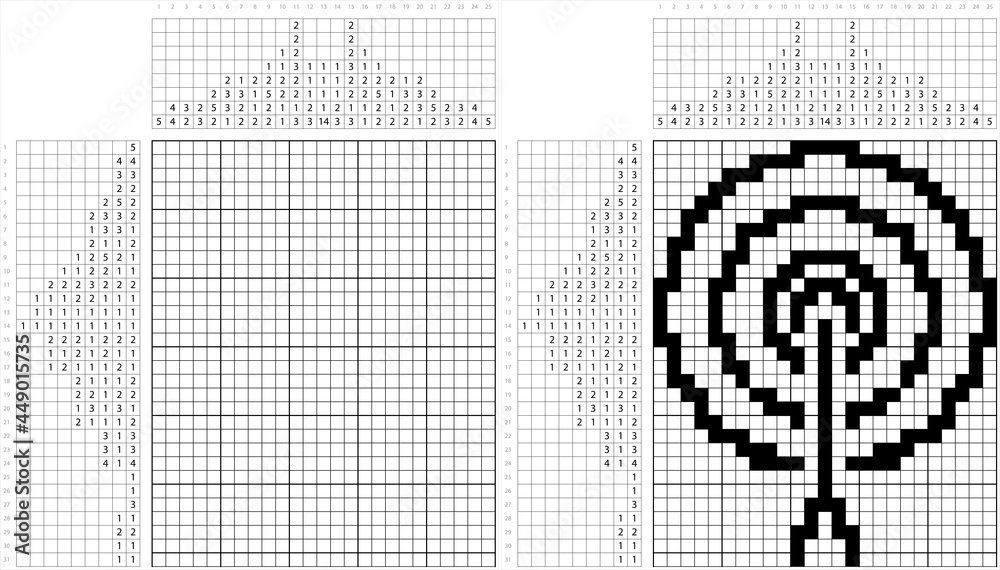 Target Icon Nonogram Pixel Art M_2108001 Target Icon Nonogram Pixel Art M_2108001