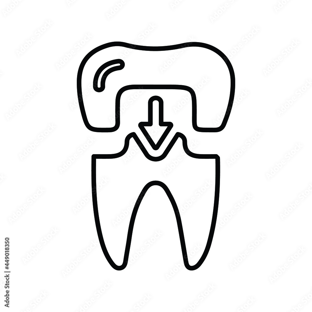 Cap, dental outline icon. Line art vector. Cap, dental outline icon. Line art vector.