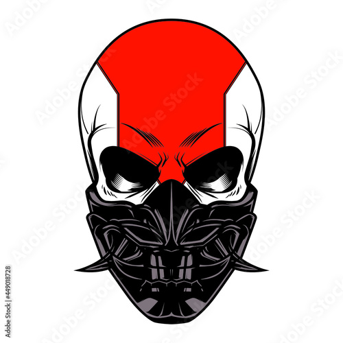 skull with hanya mask