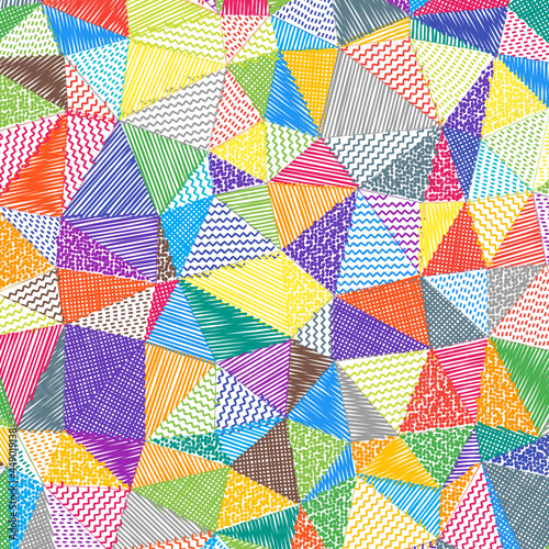 Low poly sketch background. Appealing square pattern. Awesome abstract background. Vector illustration.