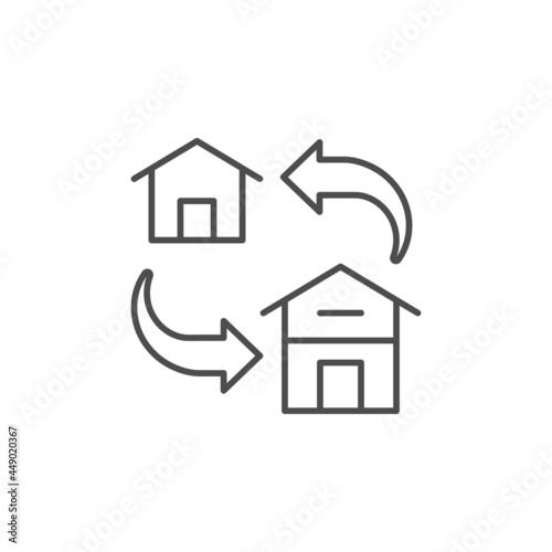 House change line outline icon