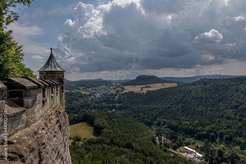 Aussicht   ber das Polenztal   ber die S  chsische Schweiz von Burg Hohnstein