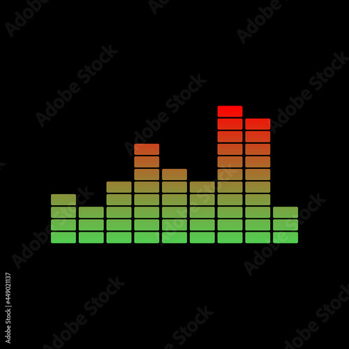 audio equalizer on black background