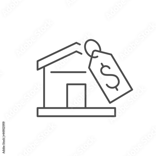House price line outline icon