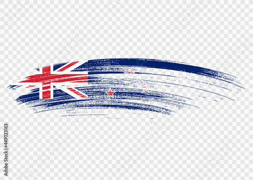 New Zealand flag with brush paint textured isolated  on png or transparent background,Symbol New Zealand,template for banner,advertising ,promote, design,vector,top gold medal winner sport country