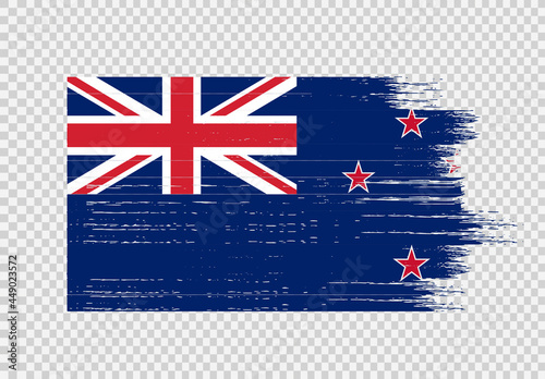 New Zealand flag with brush paint textured isolated  on png or transparent background,Symbol New Zealand,template for banner,advertising ,promote, design,vector,top gold medal winner sport country