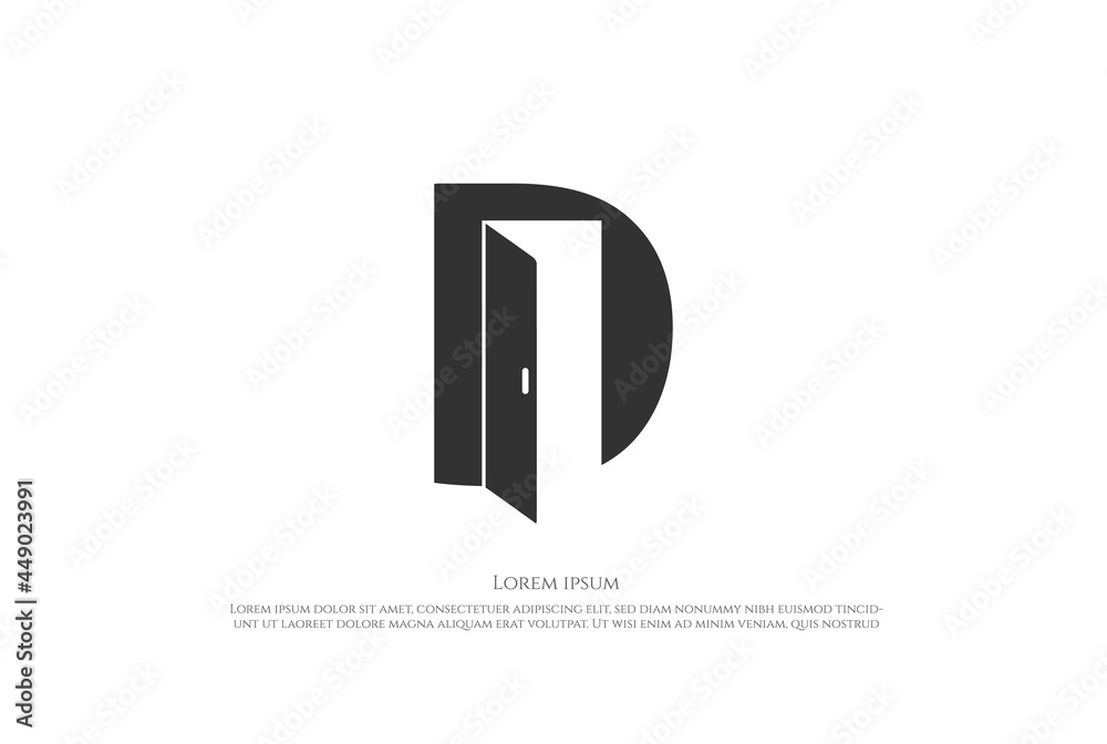 Initial Letter D for Door Logo Design Vector Initial Letter D for Door Logo Design Vector