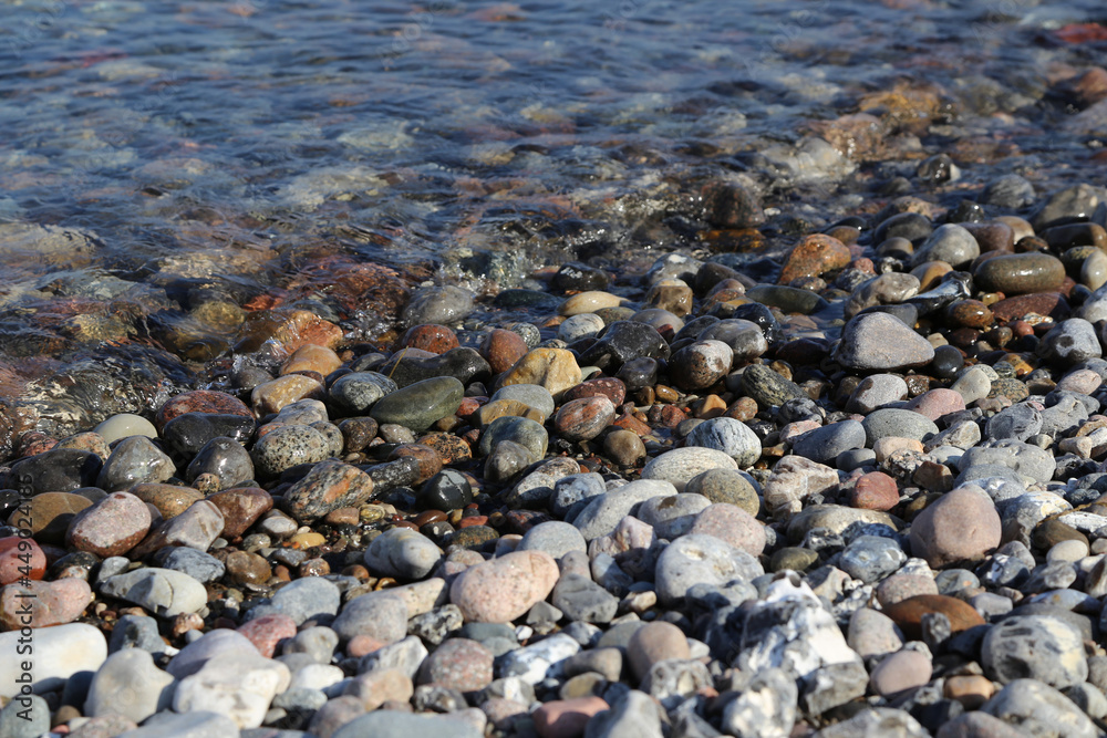 Kieselstein Strand an der Ostsee im Herbst Kieselstein Strand an der Ostsee im Herbst