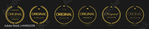 Original brand Golden laurel wreath label set