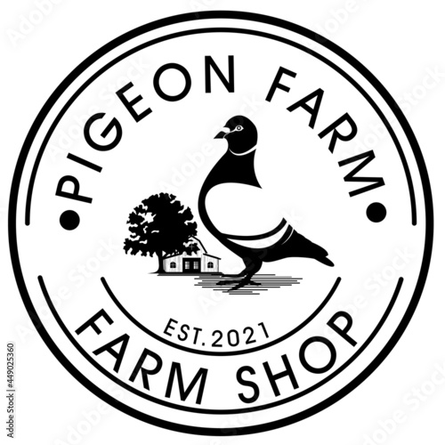 Simple rustic logo of Pigeon for your brand.