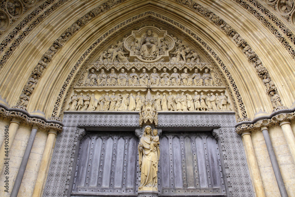 North Entrance of Westminster Abbey, London, UK