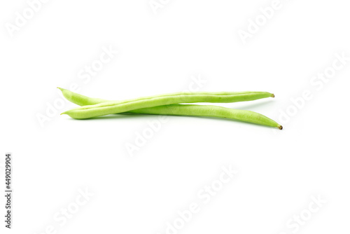 Green beans,bunch of green beens, Delicious fresh green bean isolated on the white  background.