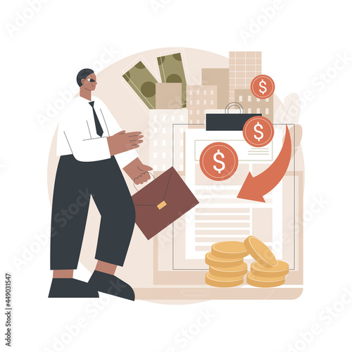 Revenue agency abstract concept vector illustration. Tax law, remit GST and HST, business number registration, savings and pension plan, payroll account, family benefit, charity abstract metaphor.