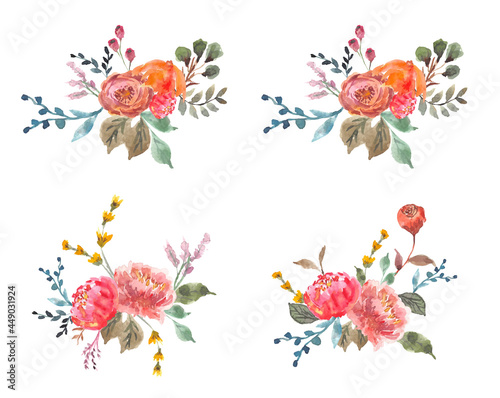 Wallpaper Mural floral autumn watercolor bouquet collection Torontodigital.ca