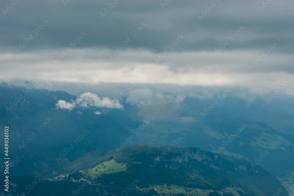 Mountain summer landscape of kanton Schwyz