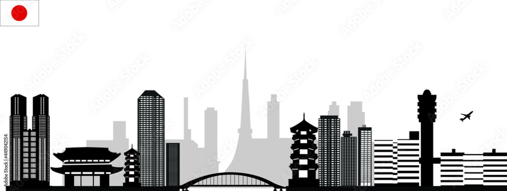 Fotografie tokyo city skyline illustration