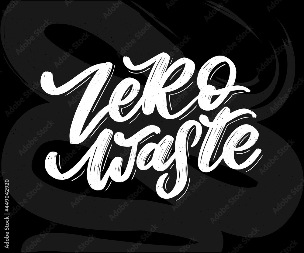Concept Zero Waste handwritten text title sign. Vector illustration. Concept Zero Waste handwritten text title sign. Vector illustration.