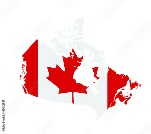 Canada Flag Map Isolated on white