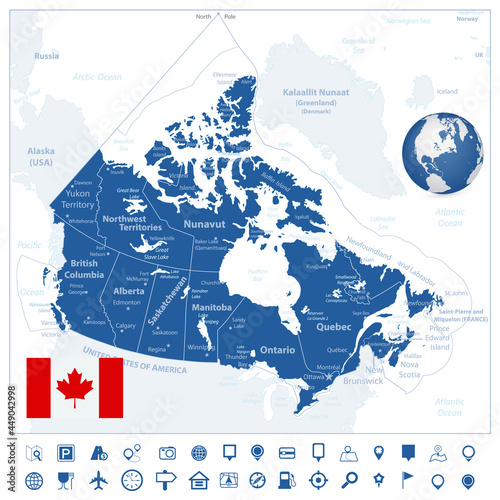 Canada Map with icons photo