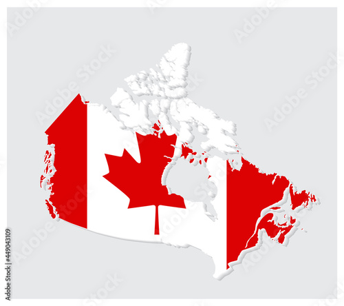 Canada Flag Map 3D