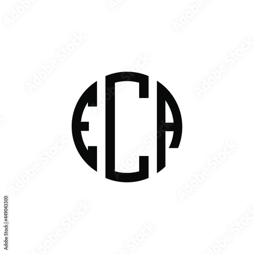 ECA letter logo design. ECA letter in circle shape. ECA Creative three letter logo. Logo with three letters. ECA circle logo. ECA letter vector design logo  photo