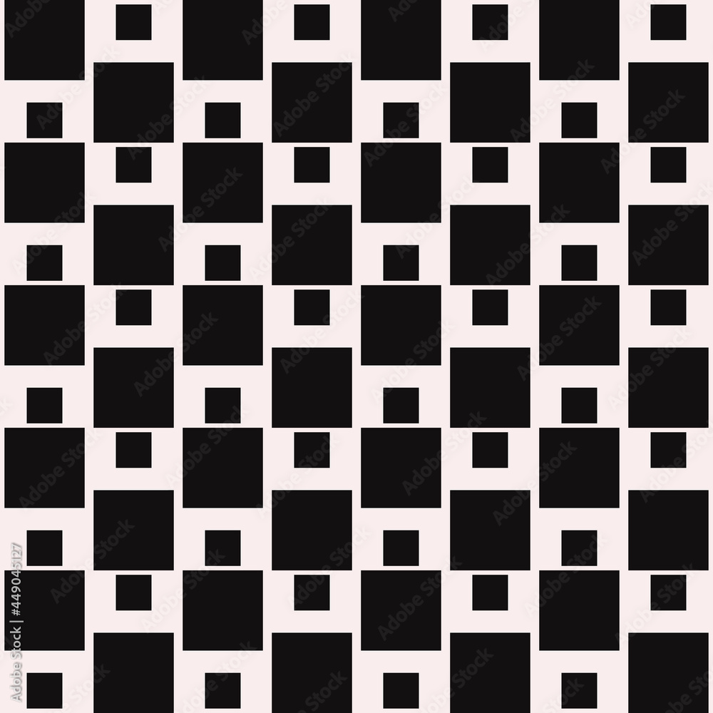 Little and large squares ornament. Vector seamless black squares. Little and large squares ornament. Vector seamless black squares.