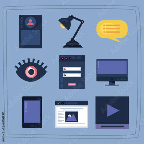 nine web design icons