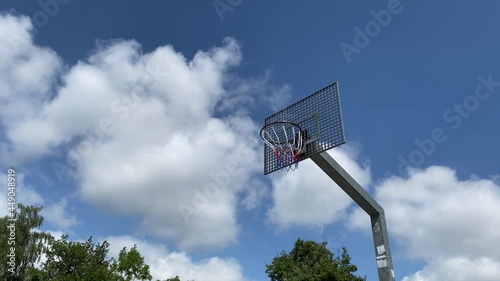 direct hit. Basketball hits with a bounce from the metal board