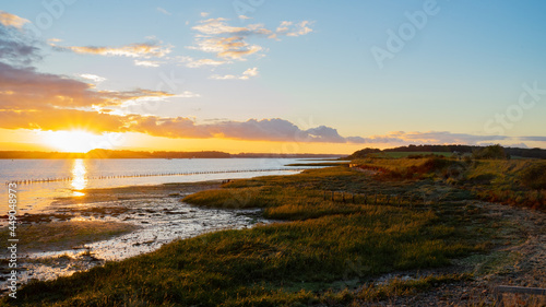 sunset over the river