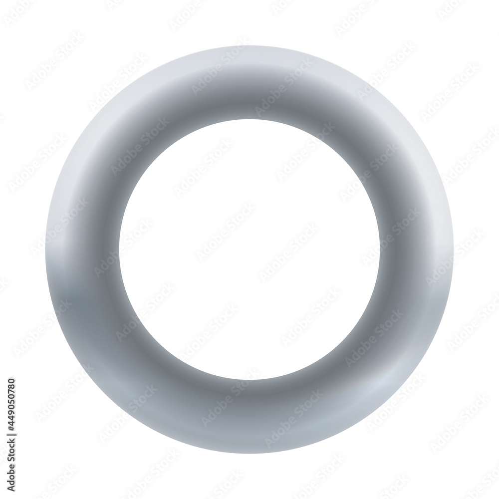Iron Ring Metal Steel Torus Silver Gray Circle Iron Ring Metal Steel Torus Silver Gray Circle
