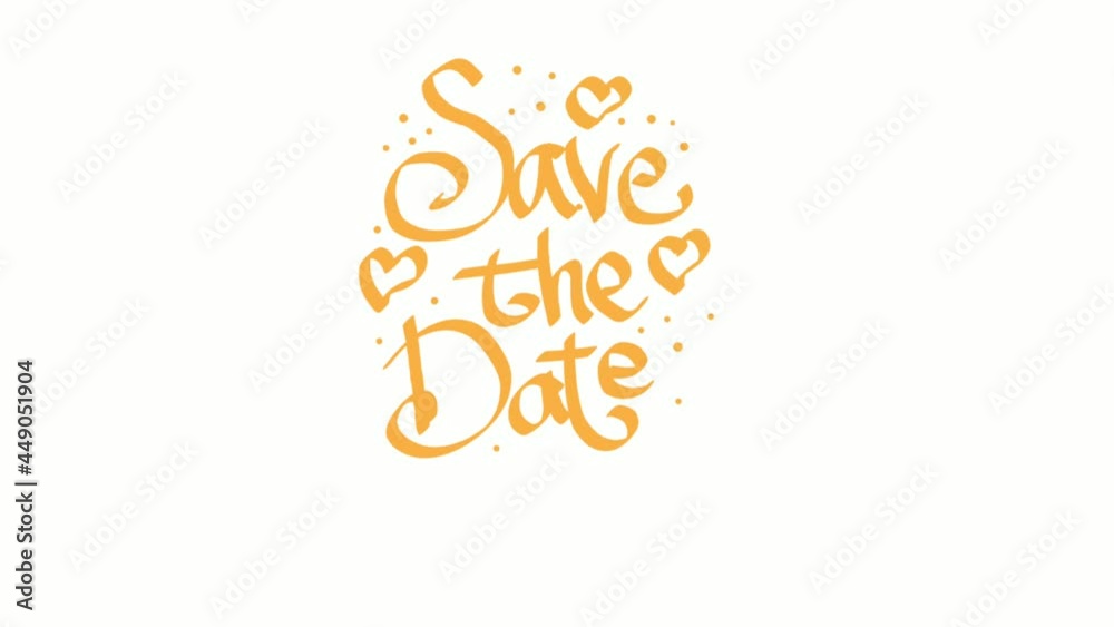 animation of save the date in handwriting