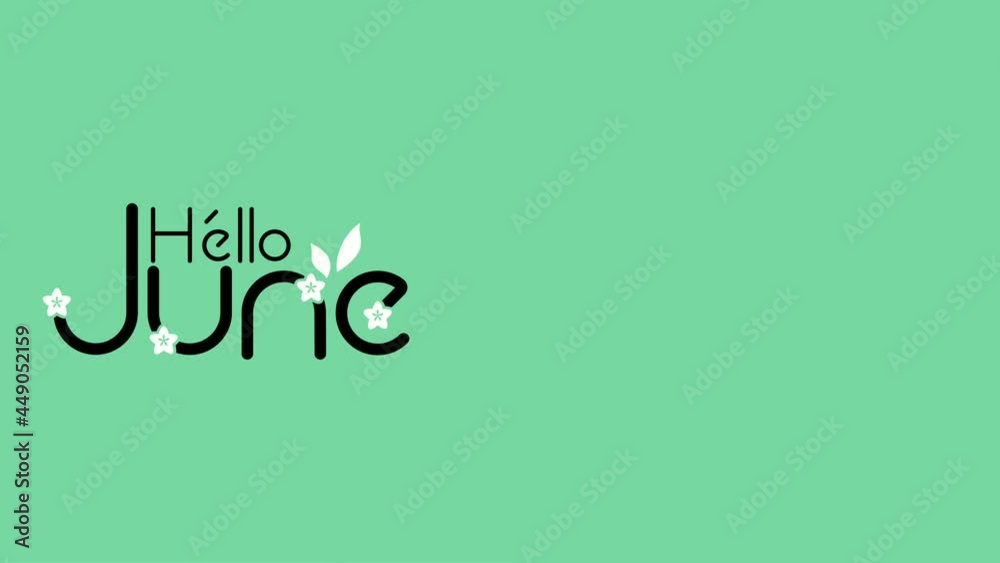 Welcome june greeting in motion graphic design. animated on white background color Welcome june greeting in motion graphic design. animated on white background color