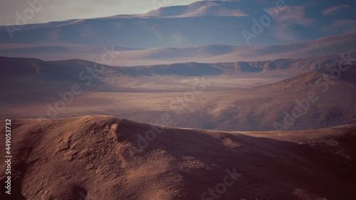 Aerial of red sand dunes in the Namib desert photo