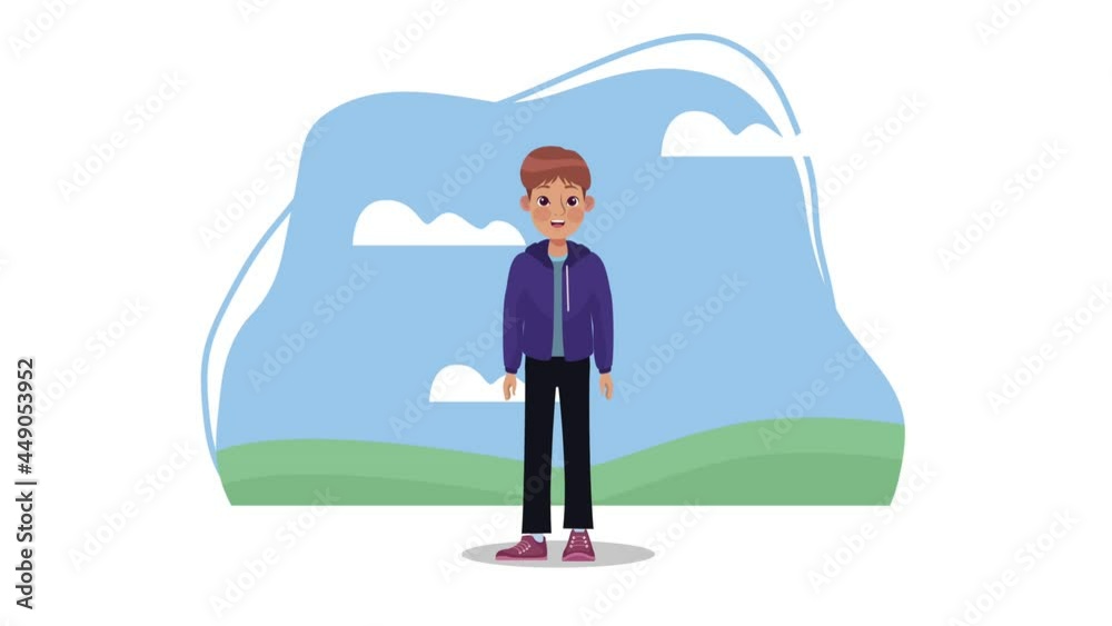 young businessman standing character animation young businessman standing character animation