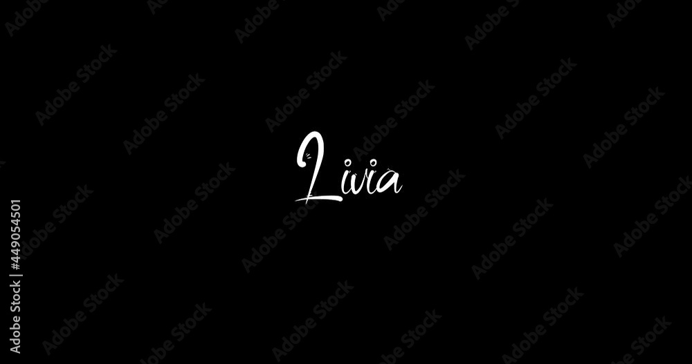 Livia Girl Name Cursive Calligraphy Text Smooth Dissolve Transition ...