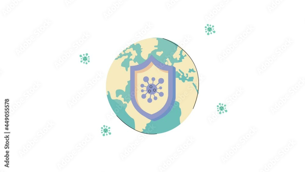 shield with covid19 particle in earth planet shield with covid19 particle in earth planet
