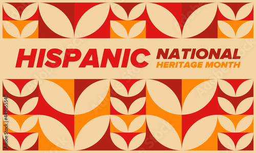 National Hispanic Heritage Month in September and October. Hispanic and Latino Americans culture. Celebrate annual in United States. Poster, card, banner and background. Vector illustration