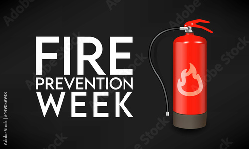 National Fire Prevention Week is observed every year in October, to raise fire safety awareness, and help ensure our home and family is protected. Vector illustration