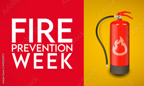 National Fire Prevention Week is observed every year in October, to raise fire safety awareness, and help ensure our home and family is protected. Vector illustration